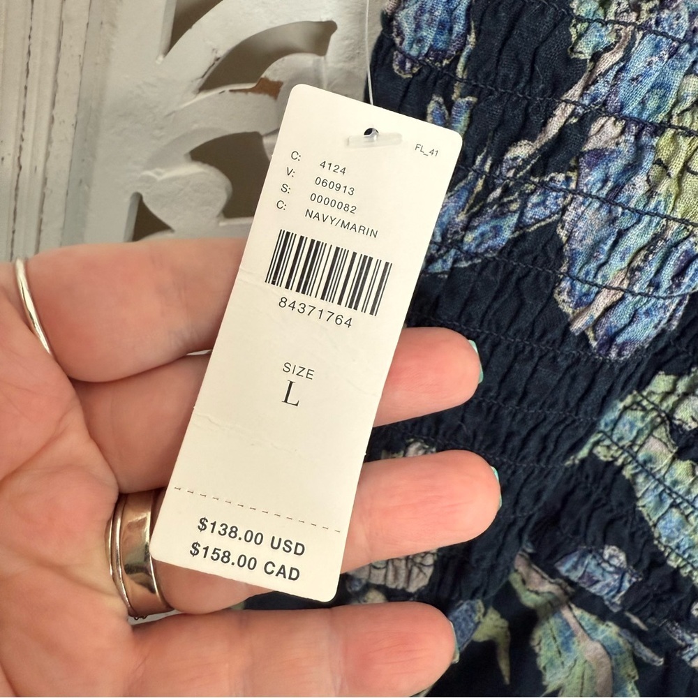 Anthropologie Pilcro Blue Floral Wide Leg Jumper NWT - Picture 9 of 12